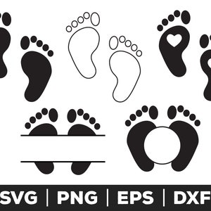 Baby Feet SVG, Baby Feet PNG, Baby Feet EPS, Baby Feet Clip Art, Baby Feet Cut Files for Cricut