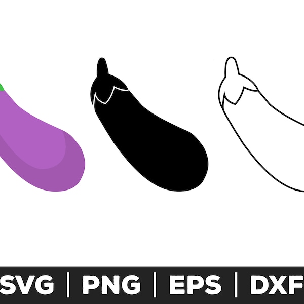 Aubergine svg, png, eps, dxf - fichiers de coupe de légumes pour Cricut et Silhouette