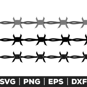 Fichier svg de fil de fer barbelé pour cricut et silhouette, svg clôture, svg rustique, svg industriel, clipart fil de fer barbelé, svg sécurité, svg clôture métallique