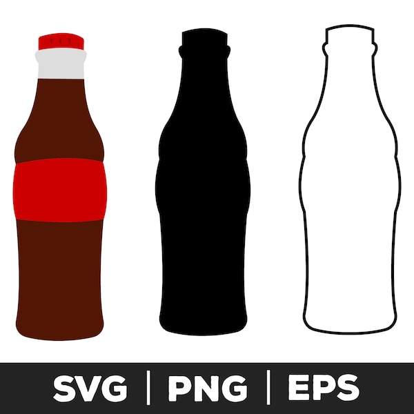 Soda bottle svg, png, eps, soda bottle clipart, pop bottle clipart, soda cut file, pop svg, cola svg, coke svg, commercial & personal use