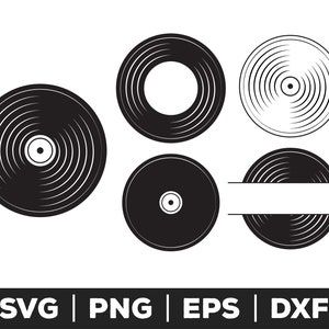 Disco de vinilo svg, Disco de vinilo png, Disco de vinilo eps, Disco de vinilo para silueta, Disco de vinilo para Cricut, Disco de vinilo clipart, Disco Svg