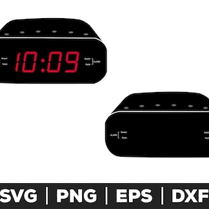 digital clock svg file for cricut and silhouette, time svg, clock clipart, modern clock svg, alarm clock svg, time management svg,