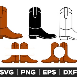 Cowboy Boots svg, dxf, png, eps, Cowboy Boots Clipart, Cowboy Boots cut file, Western Boots svg, Rodeo svg, Ranch svg,   commercial use