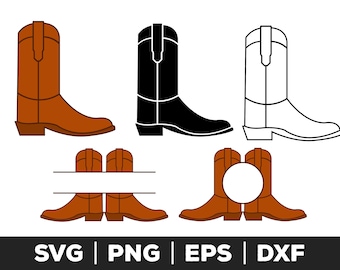 Cowboy Boots svg, dxf, png, eps, Cowboy Boots Clipart, Cowboy Boots cut file, Western Boots svg, Rodeo svg, Ranch svg,   commercial use
