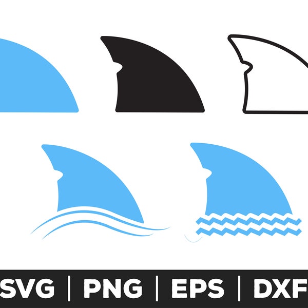 Shark Fin SVG, Shark Fin PNG, Shark Fin EPS, Shark Fin Clip Art, Shark Fin Cut Files for Cricut, Shark Fin Cut Files For Silhouette