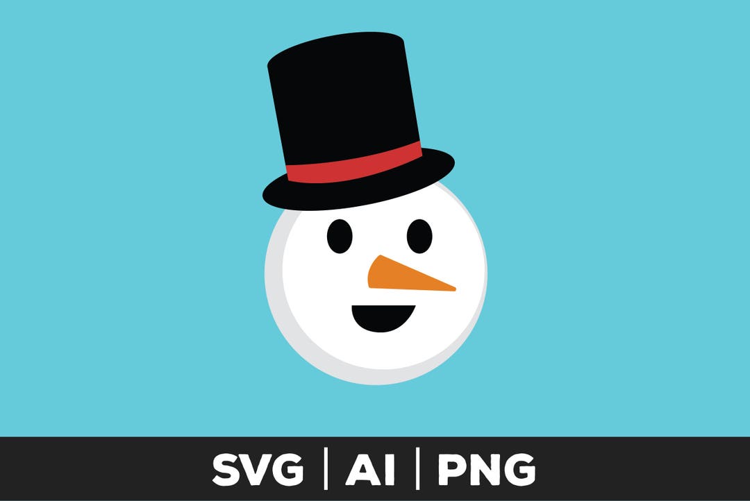 Snowman Face Svg - Snowman Cut File, Christmas Svg, Winter Svg, Snowman ...