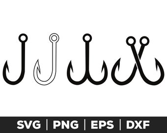 Fishing Hook SVG, Fishing Hook PNG, Fishing Hook EPS, Fishing Hook Cut Files for Cricut, Fishing Hook Cut Files For Silhouette