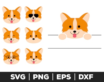Corgi svg, Corgi png, Corgi eps, Corgi cut files for cricut, Corgi cut files for silhouette, Corgi clip at, Corgi vector, Corgi face