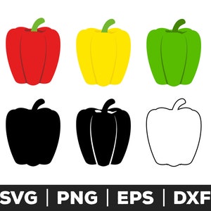 Bell Pepper Svg, Png, Eps, Pepper SVG, Pepper Clipart, Pepper Cut Files For Silhouette, Pepper Files for Cricut, Commercial & Personal use