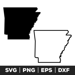 Fichier svg de l'Arkansas pour cricut et silhouette, état contour svg, clipart carte de l'Arkansas, svg à l'état naturel, art de l'État de la maison, svg de voyage