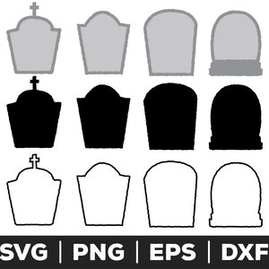 Halloween svg - Pacchetto Tombstone svg, png, eps, Lapide svg, Cimitero, file tagliati, silhouette di circuito, svg gotico