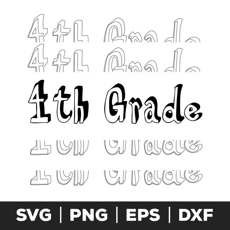4th Grade SVG - Classroom Clipart, School Year Art, Teacher Gift Design ...