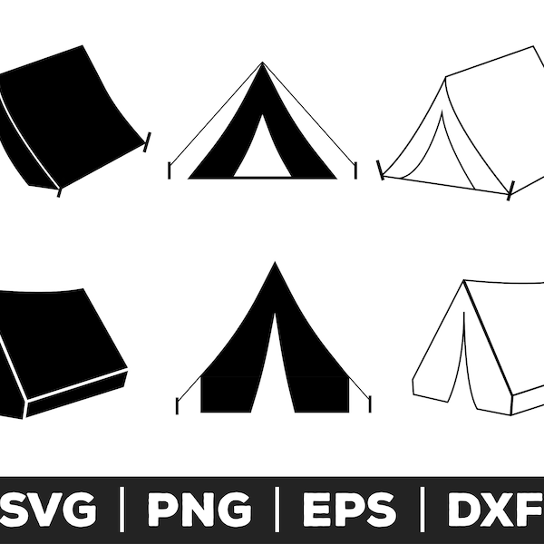 Camping Tent SVG, Camping Tent PNG, Camping Tent EPS, Camping Tent Clip Art, Camping Tent Cut Files for Cricut, Camping Tent Silhouette,