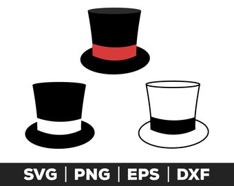 トップハットのsvg、png、eps、トップハットのCricutファイル、トップハットのベクター、トップハットのクリップアート、紳士のsvg、帽子のカットファイル、