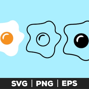 Fried Egg - svg, png, eps, Fried Egg Clipart, Fried Egg cut file, Breakfast svg, Egg svg, Fried Egg Vector, digital download, commercial use