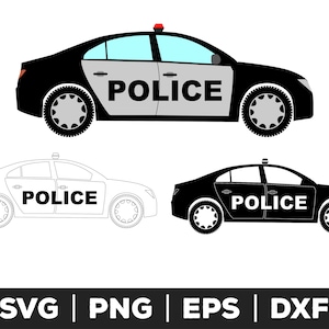 Police Car SVG, Police Car PNG, Police Car EPS, Police Car Clip Art, Police Car Cut Files for Cricut