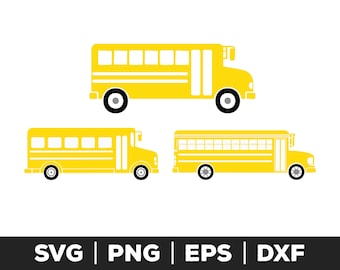 Autobús escolar SVG, paquete de autobús SVG, autobús SVG, regreso a clases SVG, DXF, JPEG, PNG, PDF, archivos de corte para Silhouette Cameo, Cricut, conductor de autobús SVG