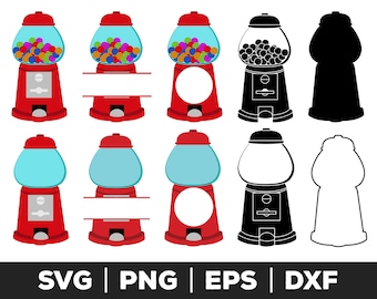 Gumball Machine svg, Gumball Machine png, Pliki do cięcia Gumball Machine dla cricut, Pliki do cięcia Gumball Machine dla sylwetki,