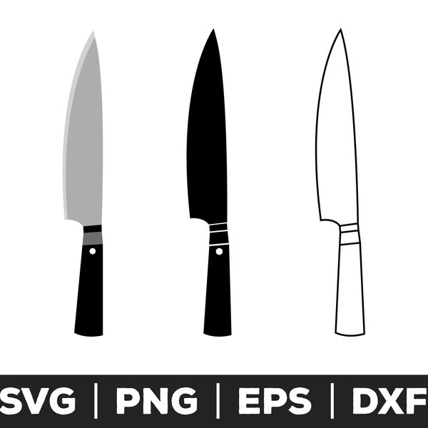 Knife, Cook Knife Svg, Chef Knife svg, Kitchen Tool Svg, Cutting Tool Svg, svg, png, eps, Knife Clipart, Chef Knives Vector, commercial use