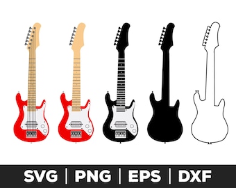 Arquivo SVG de guitarra elétrica, Arquivo SVG de guitarra, Arquivo SVG de música, Arquivo SVG de guitarra acústica, Arquivo EPS de guitarra elétrica, Arquivos de corte de guitarra elétrica para Cricut