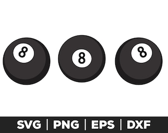 8 Ball SVG, 8 Ball PNG, 8 Ball EPS, 8 Ball Clip Art, 8 Ball Cut Files for Cricut