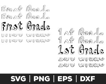 1st Grade SVG - School Year Clipart, Classroom Art, Teacher Gift Design, Cricut Cut File, DIY Craft Supplies, Educational Projects