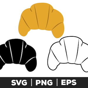 Croissant svg, png, eps, Bakery svg, Croissant clipart, Croissant cut file, Croissant silhouette, Croissant vector, Cut files for Cricut