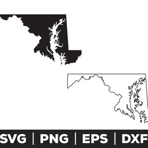 Maryland SVG, png, eps - staat overzicht clipart, Local Pride Art, kaartontwerp, Cricut-bestand, DIY Craft Supplies, Home Decor projecten