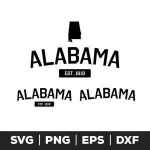 Fichier svg alabama pour cricut et silhouette, état contour svg, clipart carte alabama, Southern pride svg, art national de la maison, voyage svg