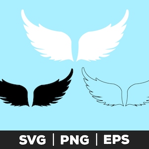 Angel Wings svg, png, eps, Angel wing clipart, angel wings silhouette, Angel cut file, memorial svg, wings svg, in loving memory svg