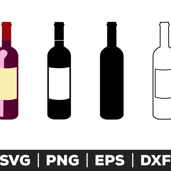 Wine Bottle svg, Wine Bottle png, Wine Bottle eps, Wine Bottle cut files for cricut, Wine Bottle cut files for silhouette, Wine clipart