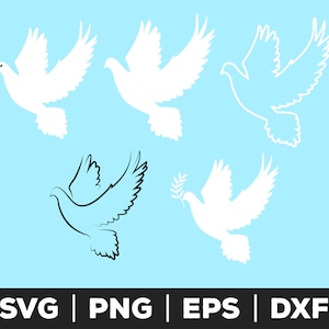 Dove SVG, Dove PNG, Dove EPS, Dove Clip Art, Archivos de corte Dove para Cricut, Archivos de corte Dove para Silhouette