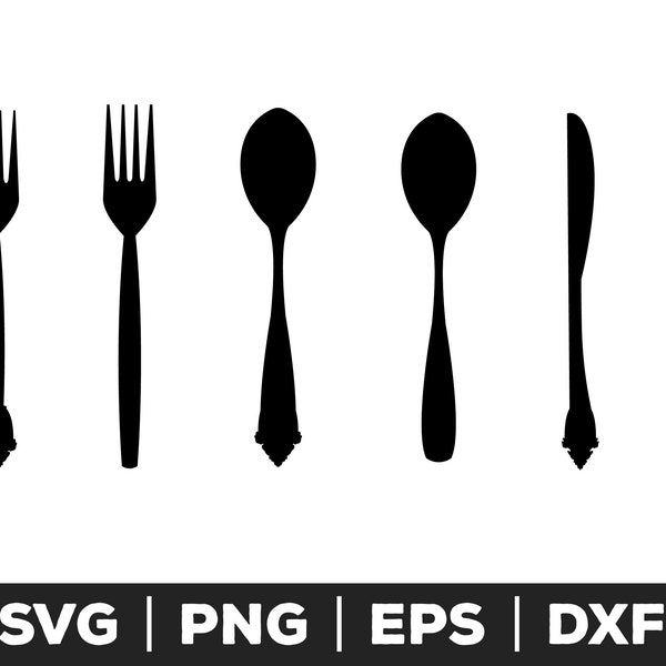 Fork Spoon Knife svg, Fork Spoon Knife png, Fork Spoon Knife cut files for cricut, Fork Spoon Knife cut files for silhouette,