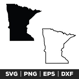 Minnesota SVG, png, eps - Zustand Silhouette Clipart, Lokale Stolz Kunst, Kartendesign, Cricut Schnitt Datei, DIY Bastelbedarf, Wohndekor, Kunst