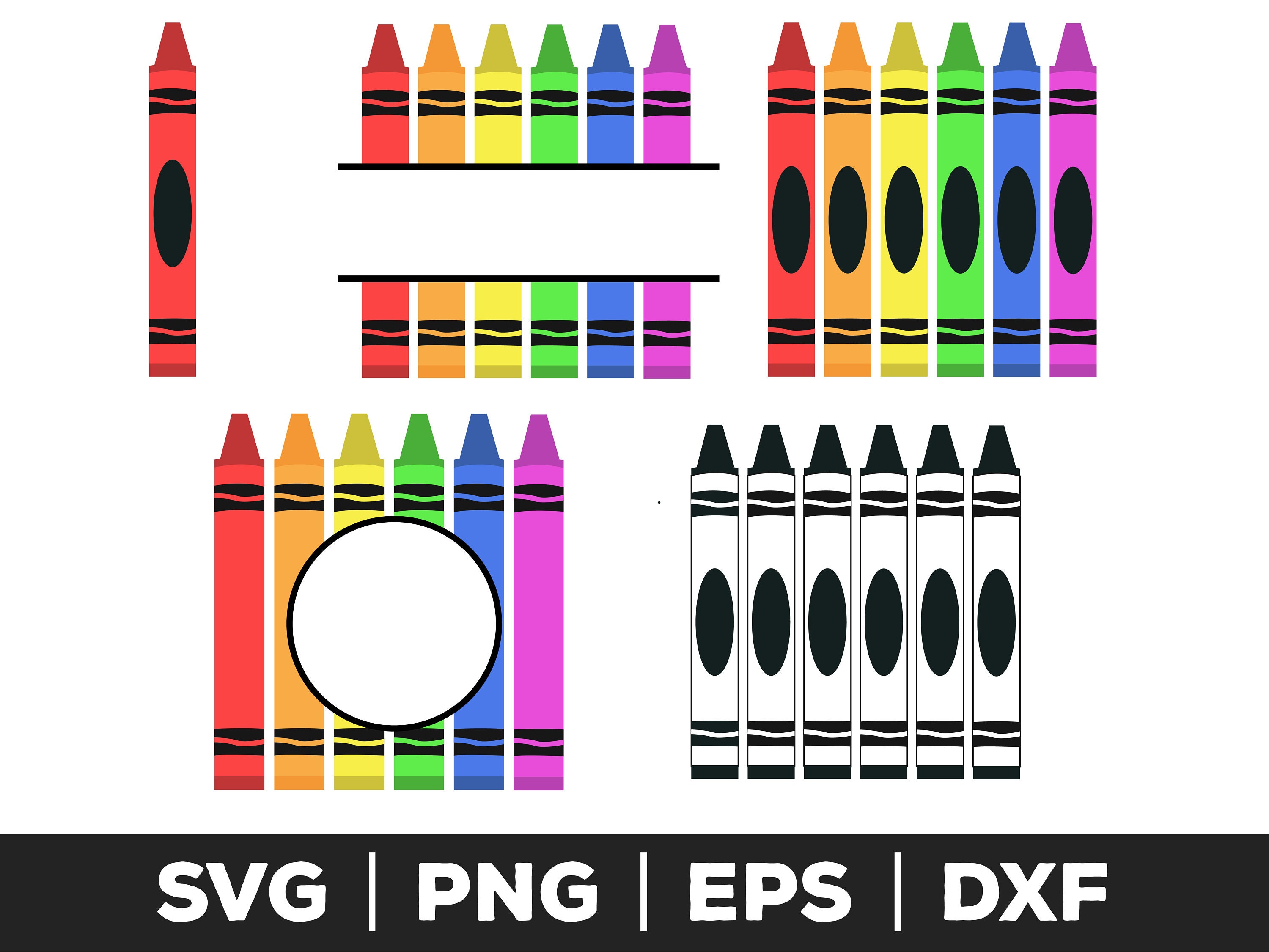 crayon svg file for cricut and silhouette, art supply svg design, school clipart, coloring tool svg, teacher svg, kids svg, classroom svg