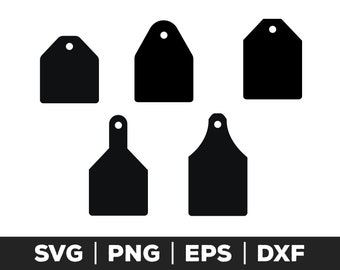 Cow Tag Graphic, Cow Tag PNG, Cow Tag EPS, Cow Tag Clip Art, Cow Tag Cut Files for Cricut