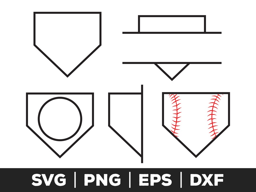 Home Plate Baseball Home Plate SVG Files, Home Plate Monogram SVG Cut