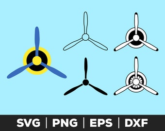 Hélice de avión SVG, Hélice de avión PNG, Hélice de avión EPS, Archivos de corte de hélice de avión para Cricut, Avión para Silhouette