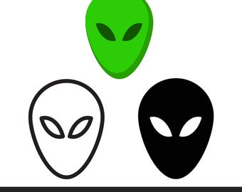 Alien SVG, png, eps - Sci-Fi Clipart, Space Design, Extraterrestrial Art, Cricut File, DIY Projects, Craft Supplies, Fun Space-Themed Art