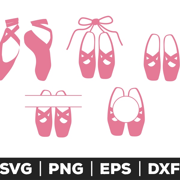 Ballet Slippers SVG, Ballet Slippers PNG, Ballet Slippers EPS, Ballet Slippers Clip Art, Ballet Slippers Cut Files for Cricut