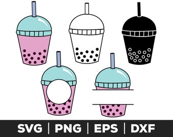 Bubble tea svg, png, eps, boba tea svg, milk tea svg, cute boba, cute bubble tea, Korean boba tea