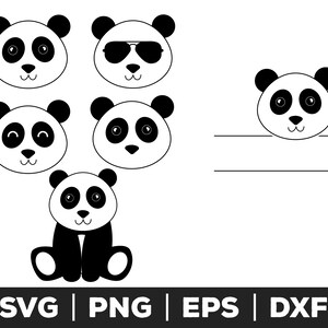 Panda svg, Panda png, Panda eps, Panda cut files for cricut, Panda cut files for silhouette, Panda clipart, Panda vector, Panda face svg