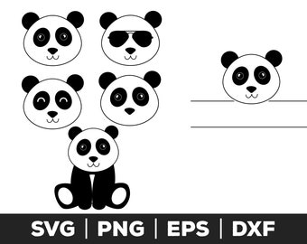 Panda svg, Panda png, Panda eps, Panda cut files for cricut, Panda cut files for silhouette, Panda clipart, Panda vector, Panda face svg