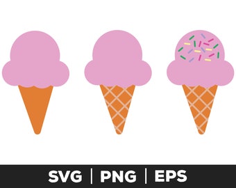 Cono de helado svg - Helado, verano svg, granas de helado svg, svg, png, eps, silueta. Cricut, archivo digital