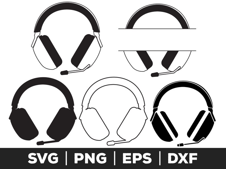 Gaming Headset Svg Gaming Headset Png Gaming Headset Eps Etsy