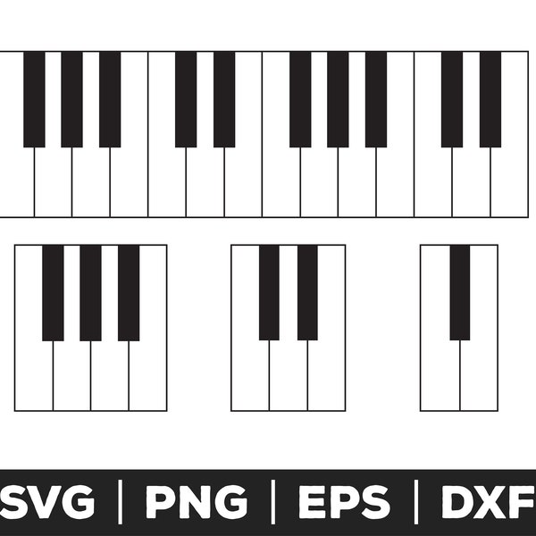 Piano Keys svg, png, eps, Piano Keyboard Svg, Music Clipart Files, Keyboard Clip Art, Instant Download for Cricut or Silhouette, Music svg