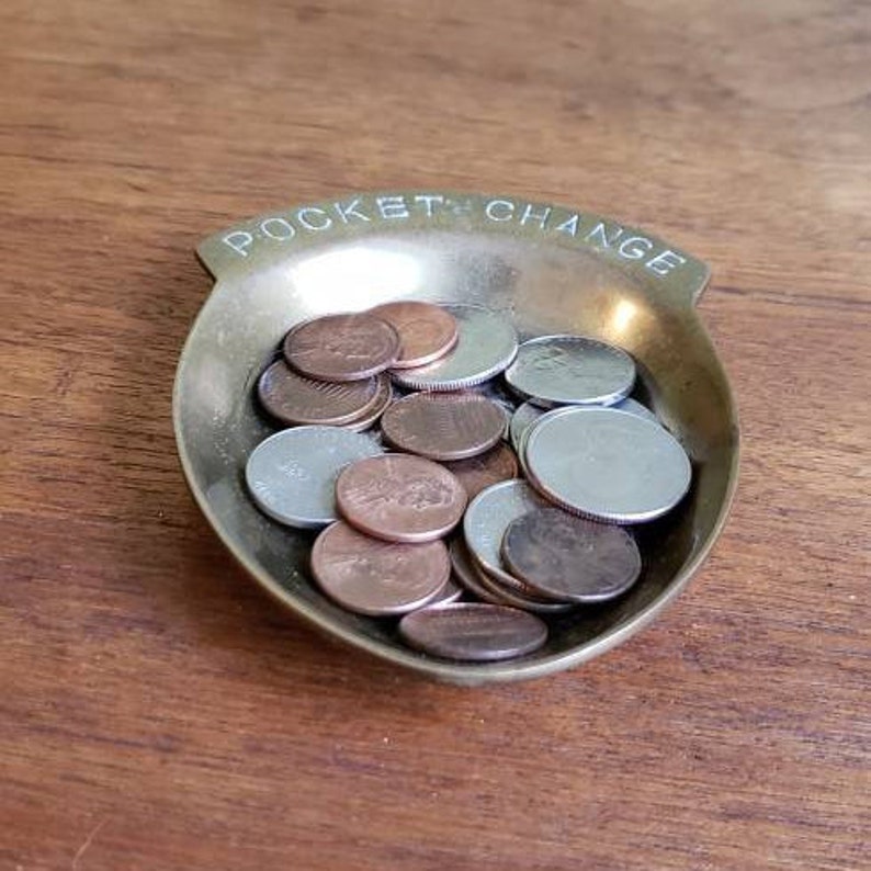 Brass Pocket Change Dish Change Bowl Change Dish Entryway Etsy