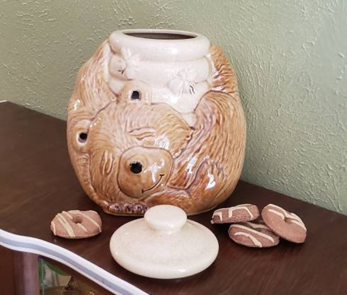McCoy Bear Cookie Jar McCoy Honey Bear Beehive Pottery Etsy