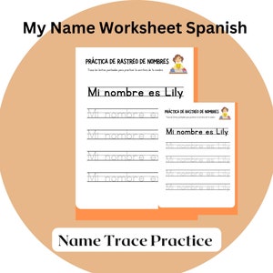 Custom Name Tracing Worksheets, Personalized Name Writing Sheets, Handwritting Practice Pages, I Can Write My Name in spanish