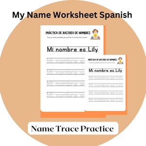Custom Name Tracing Worksheets, Personalized Name Writing Sheets, Handwritting Practice Pages, I Can Write My Name in spanish